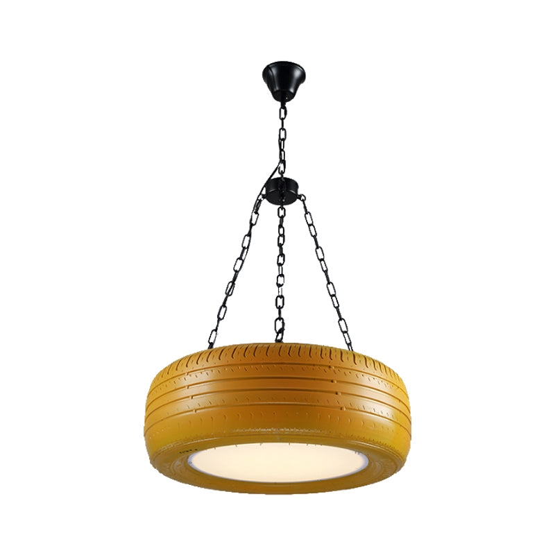 Industriële Hanglamp Autoband Rubber met Ketting voor Bar | Creatieve Verlichting Groen Geel Roze Rood Blauw | Sansoti