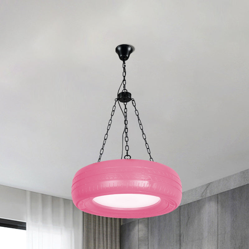Industriële Hanglamp Autoband Rubber met Ketting voor Bar | Creatieve Verlichting Groen Geel Roze Rood Blauw | Sansoti