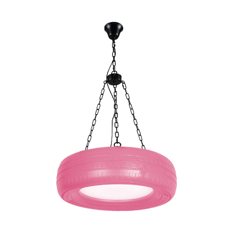Industriële Hanglamp Autoband Rubber met Ketting voor Bar | Creatieve Verlichting Groen Geel Roze Rood Blauw | Sansoti