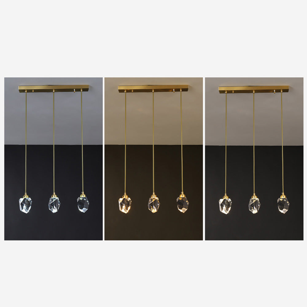 Suspension Verre Métal Or Réglable Table à manger Salon Îlot de cuisine Forme goutte Lampe design Éclairage d'ambiance | Restfield