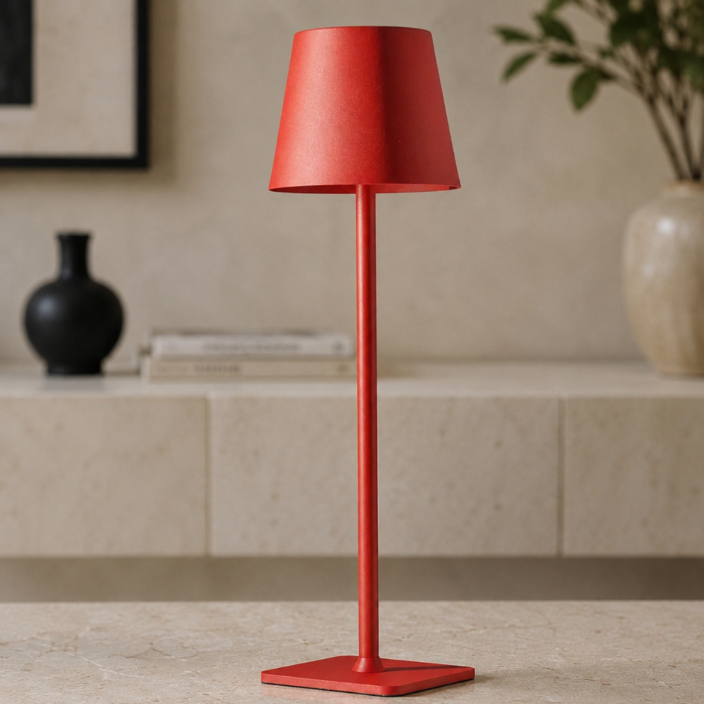 Wireless Table Lamp Dimmable Rechargeable 38cm Metal LED Touch Indoor Outdoor IP54 Waterproof Ambient Lighting | Sansoti