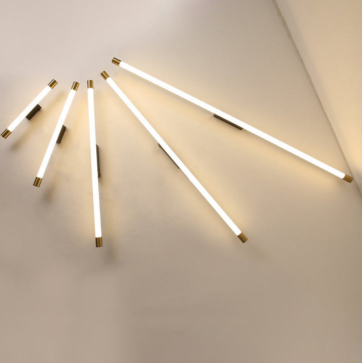 Wandleuchte LED Röhrenförmig Aluminium Schwarz Gold 40cm 60cm 90cm 120cm 150cm Wohnzimmer Schlafzimmer Spiegelleuchte Linienlampe Bad | Restfield
