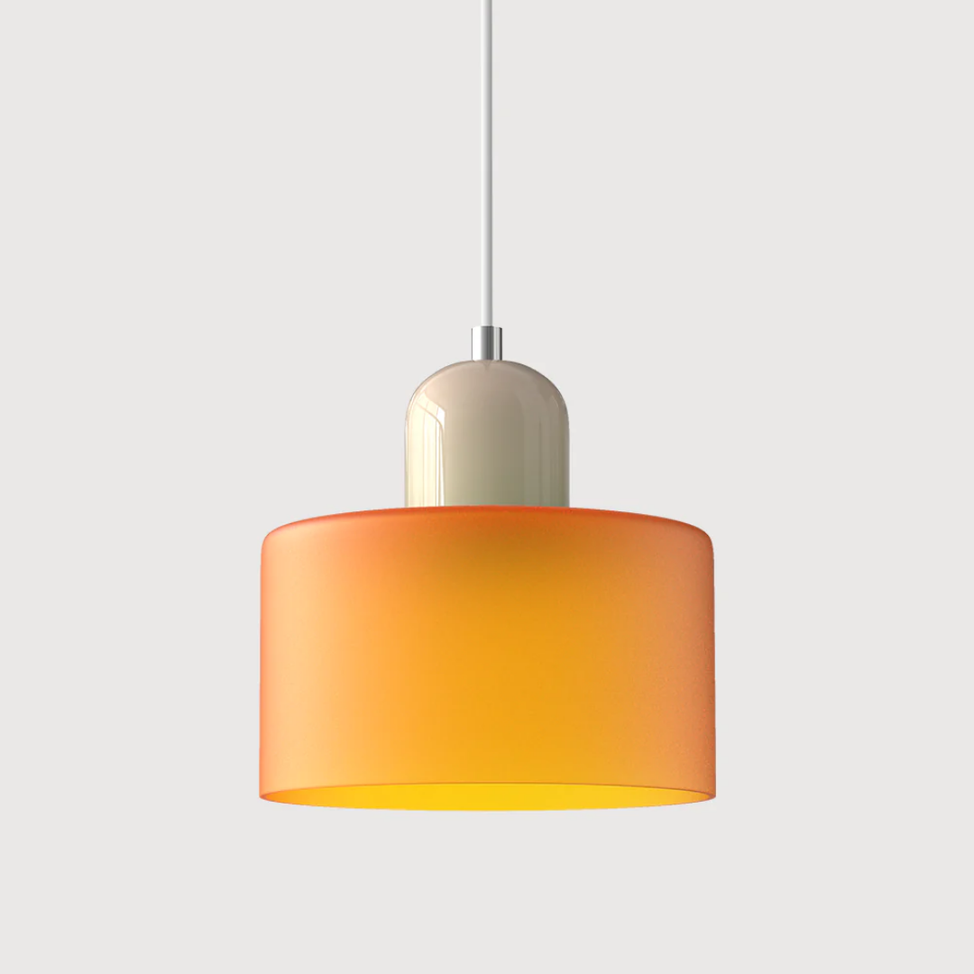 Lismeno Retro Hanglamp Glas 15cm Groen Oranje Eettafel Keuken Vintage Verlichting Compact | Sansoti