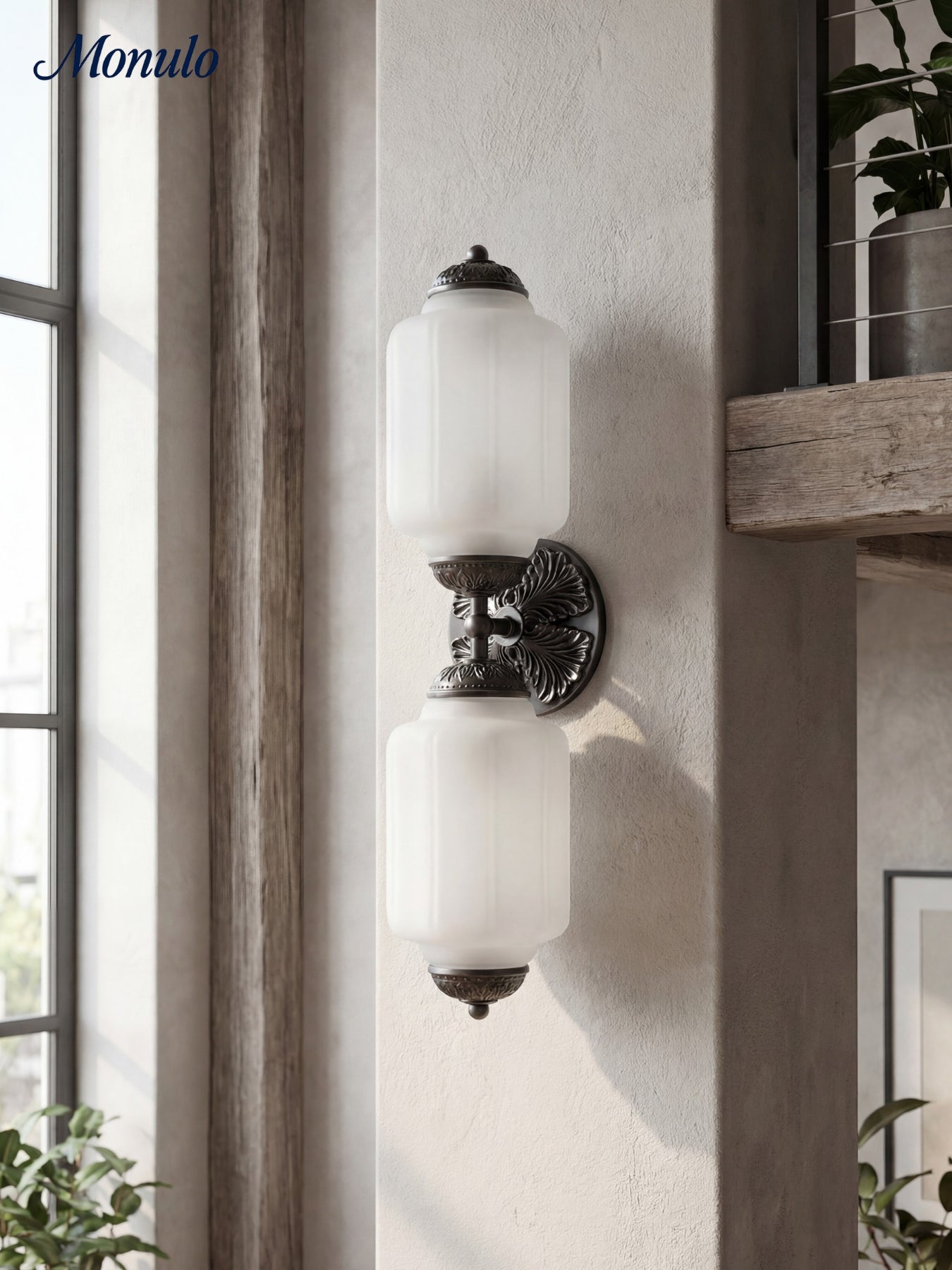 Vintage Glazen Wandlamp Horizontaal Model Eloise Lichtbron voor Woonkamer en Gang | Sansoti