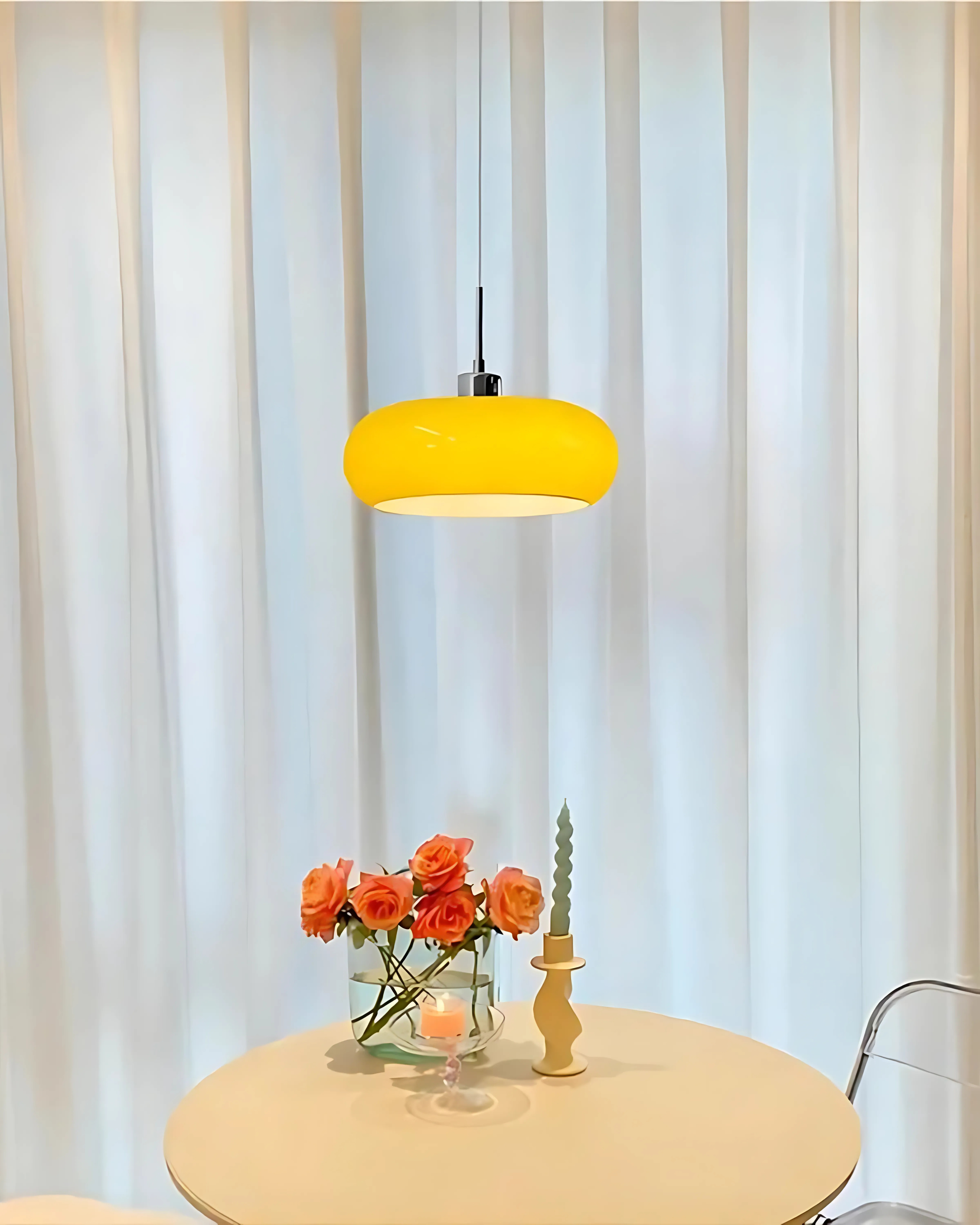 Glazen HanglampBol met Diffuus Licht Oranje of Wit Eetkamer Keuken | Sansoti