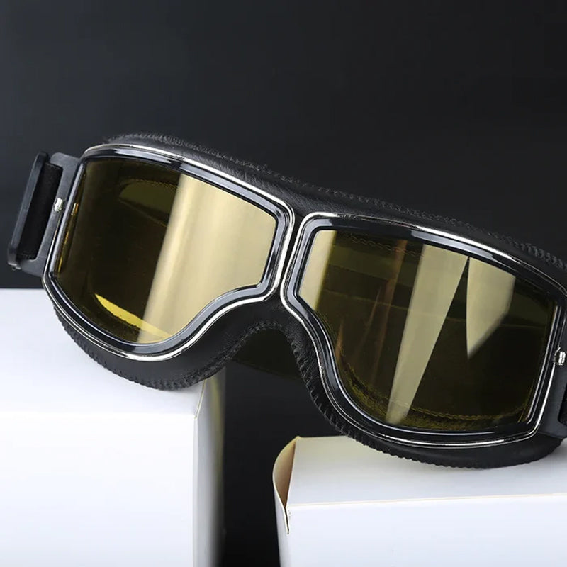 Retro Motorgoggles met Beschermglazen en Verstelbare Band | Sansoti