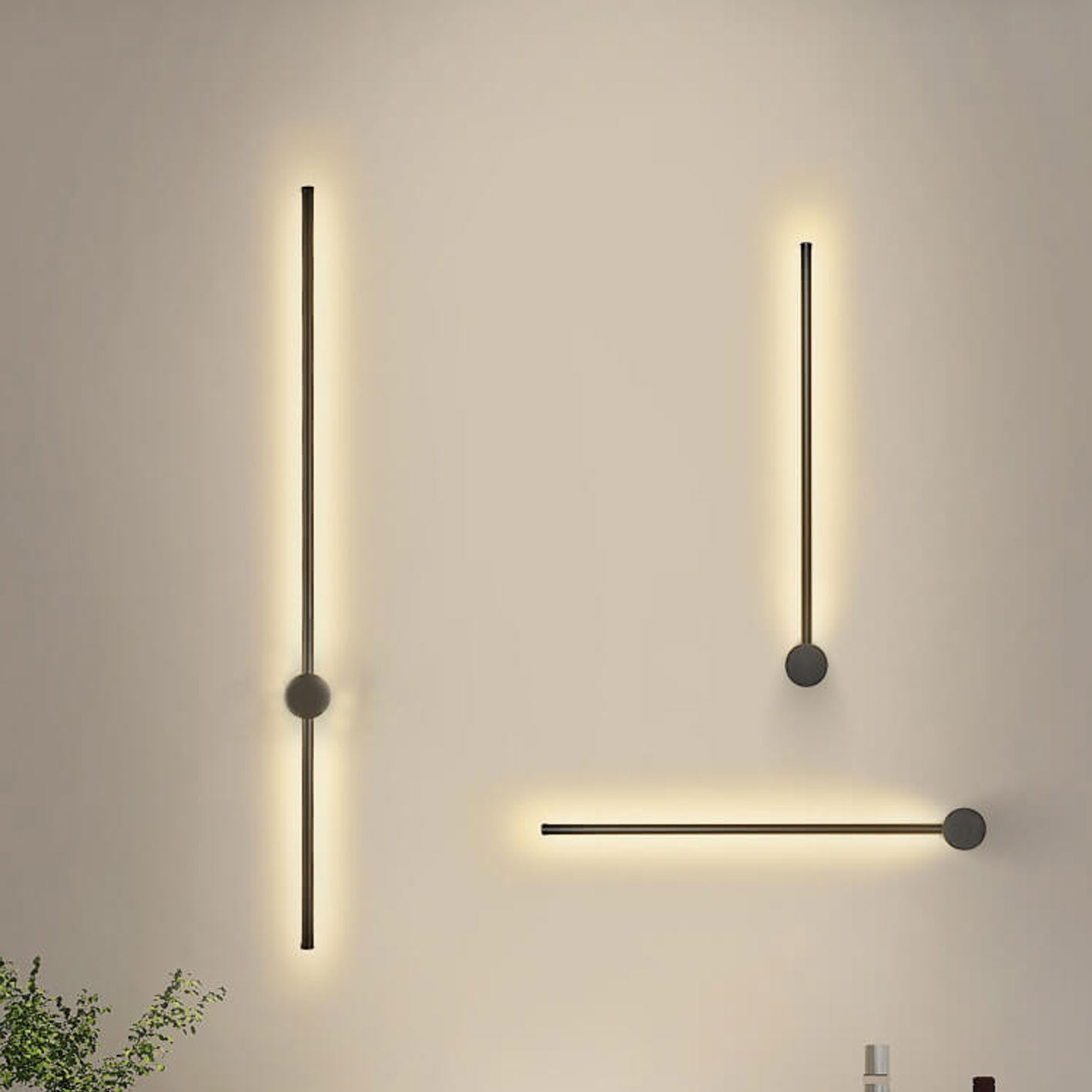 Wandlamp LED Staf Aluminium Zwart Goud 60cm 80cm Woonkamer Slaapkamer Studeerkamer Lijnlamp Minimalistisch Modern Sfeerlamp | Sansoti