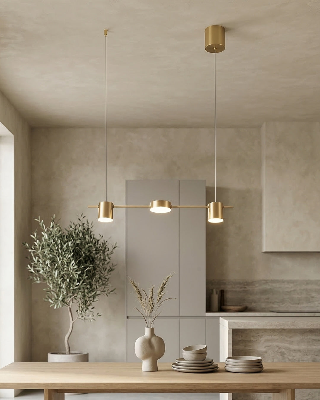 Lineaire LED Hanglamp Helios – Moderne Verlichting met Metaal en Acryl voor Eetkamer en Woonkamer | Sansoti