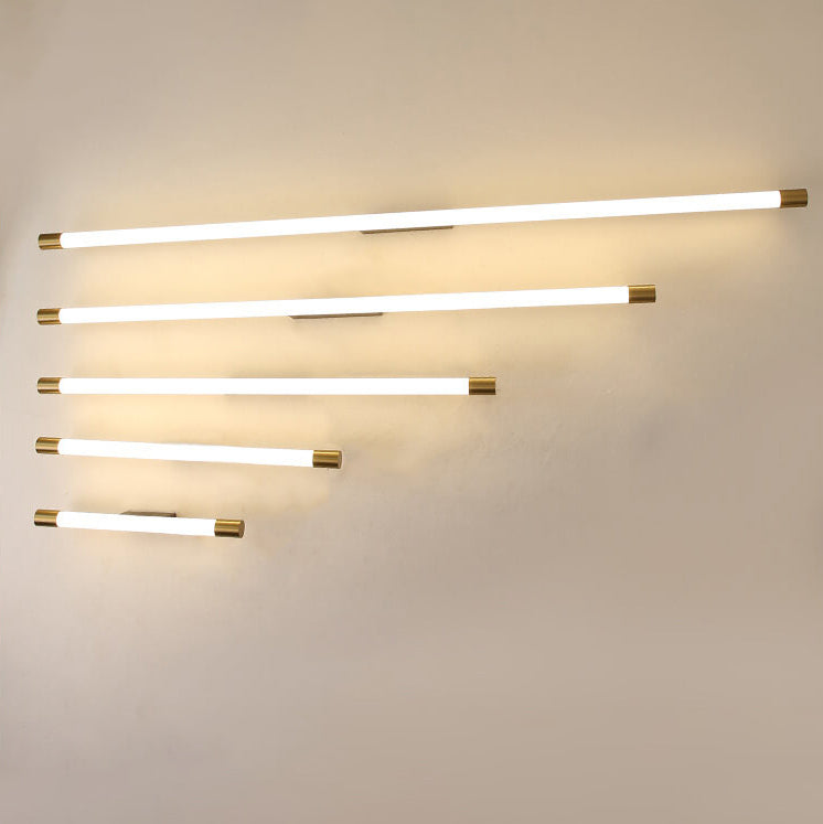 Wandleuchte LED Röhrenförmig Aluminium Schwarz Gold 40cm 60cm 90cm 120cm 150cm Wohnzimmer Schlafzimmer Spiegelleuchte Linienlampe Bad | Restfield