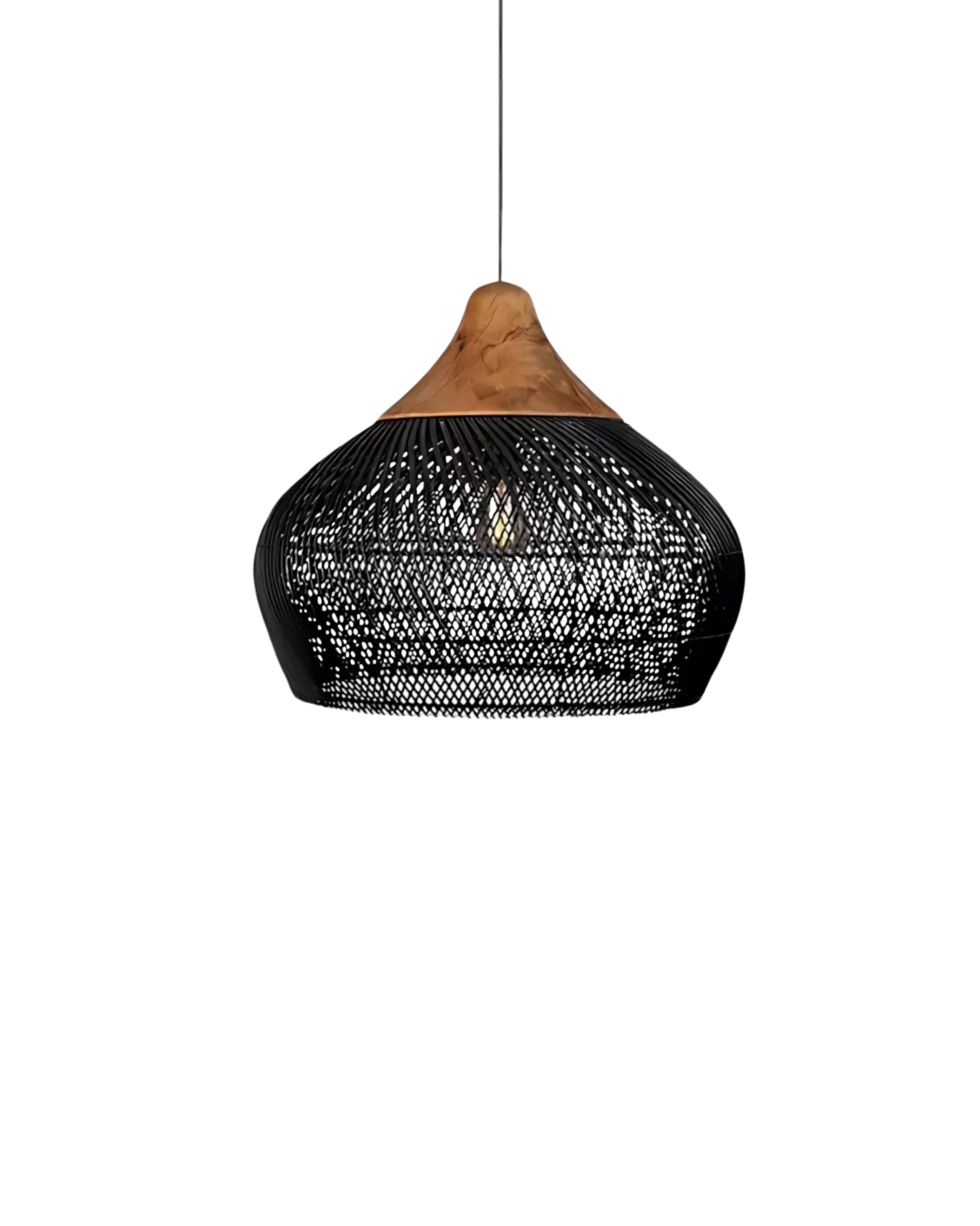Handgewebte Rattan Pendelleuchte im Boho-Stil – natürliche Deckenlampe für Esszimmer und Wohnzimmer mit warmer Lichtabgabe | Restfield