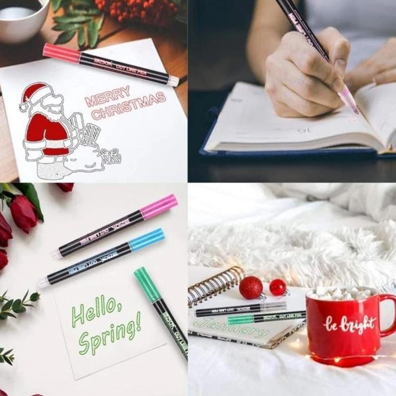 Metallic Stiften Set 12 Kleuren voor Papier Glas Kunststof Creatief Tekenen Knutselen DIY Projecten Hobby | Sansoti