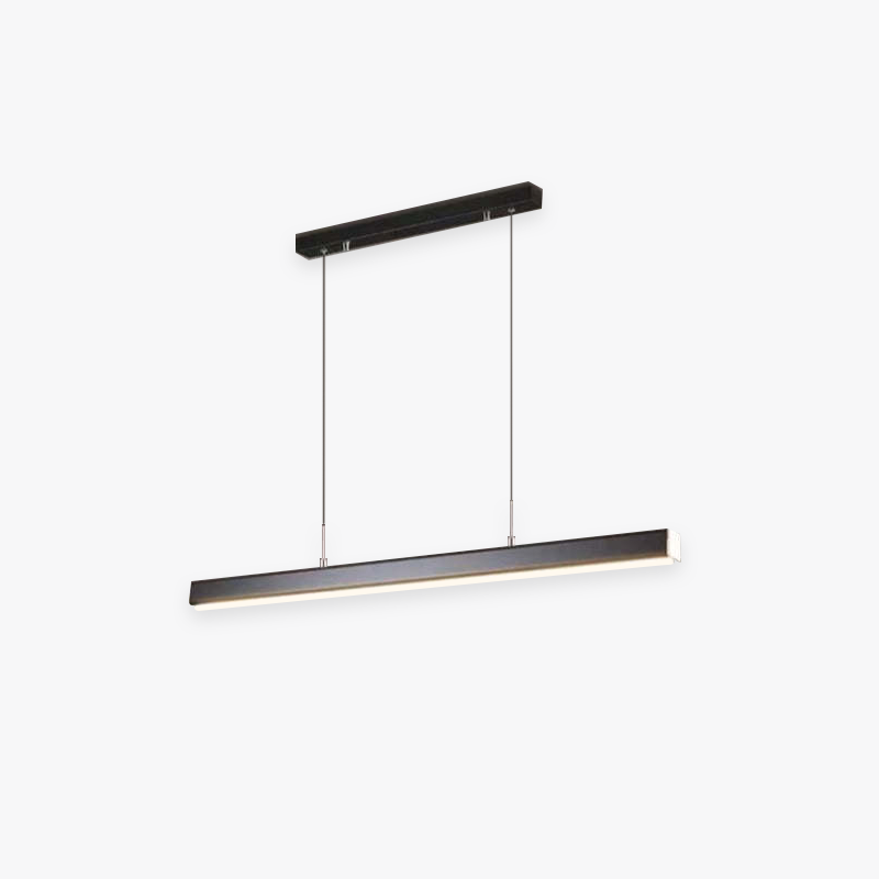 Suspension Rectangulaire LED Dimable Noir Marron Métal Acrylique Table à Manger Salon 80-150cm | Restfield