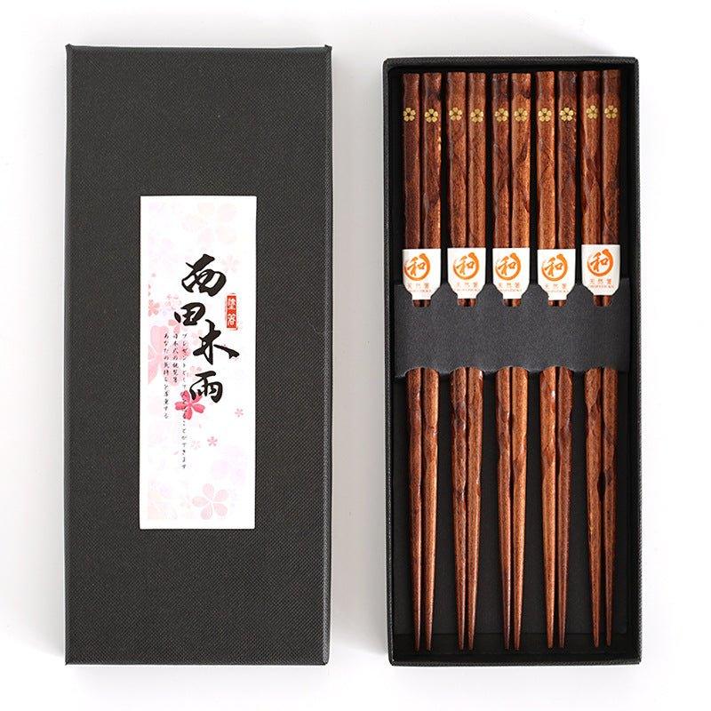 Houten Eetstokjes Set 5 Paar Sakura Design Japans | Sansoti