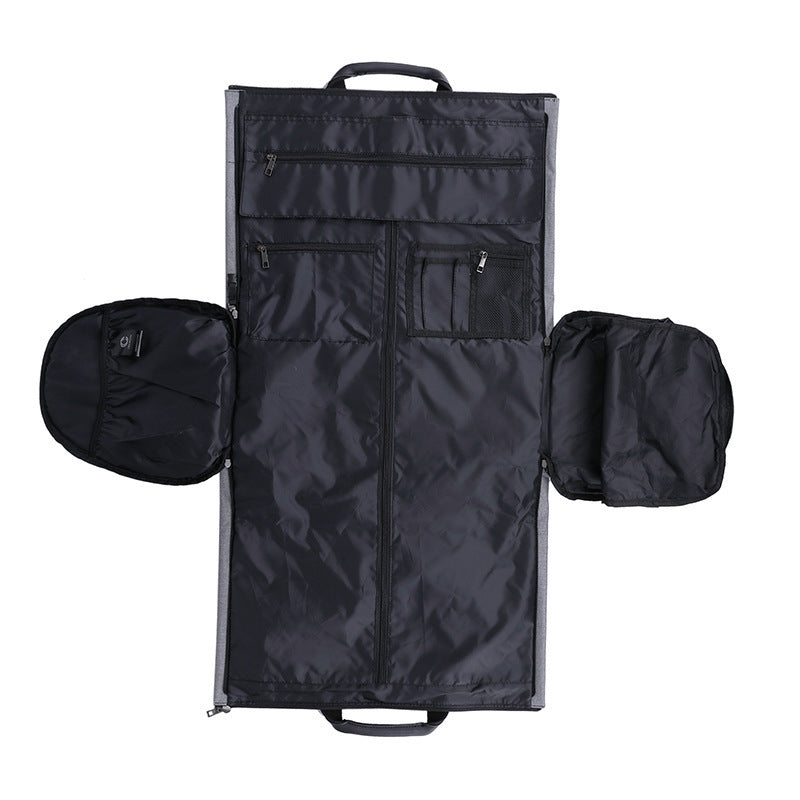 Multi-Functional Travel Bag Black – Compact Clothing Bag for Suits with Shoe Compartment and Storage Space | Sansoti