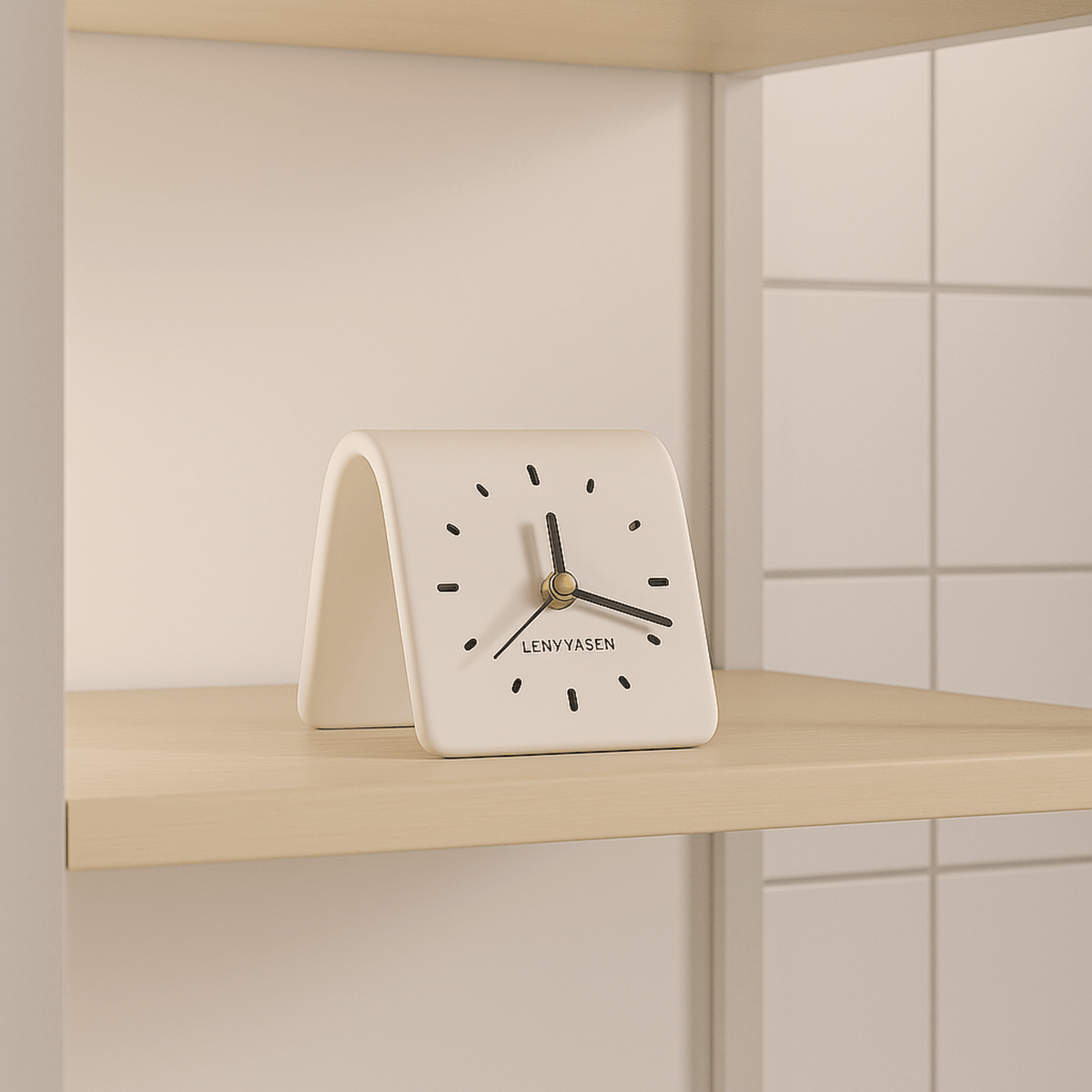 Ceramic Table Clock Square Silent Dial Living Room and Bedroom Decorative Timepiece Silent Movement | Sansoti