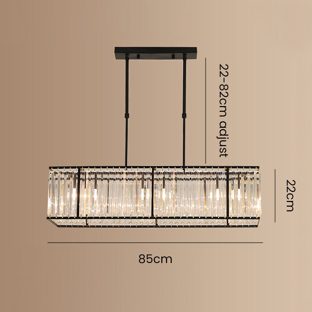 Crystal Linear Pendant Light for Kitchen Island, Dining Room Ceiling Chandelier, Scandinavian Design | Sansoti