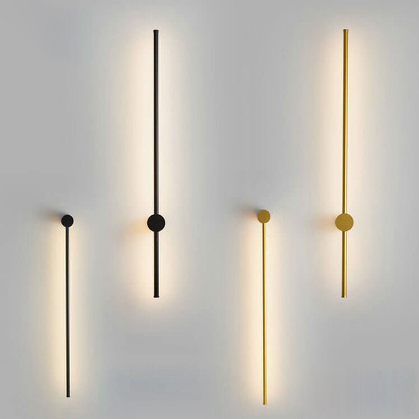 Wandlamp LED Staf Aluminium Zwart Goud 60cm 80cm Woonkamer Slaapkamer Studeerkamer Lijnlamp Minimalistisch Modern Sfeerlamp | Sansoti
