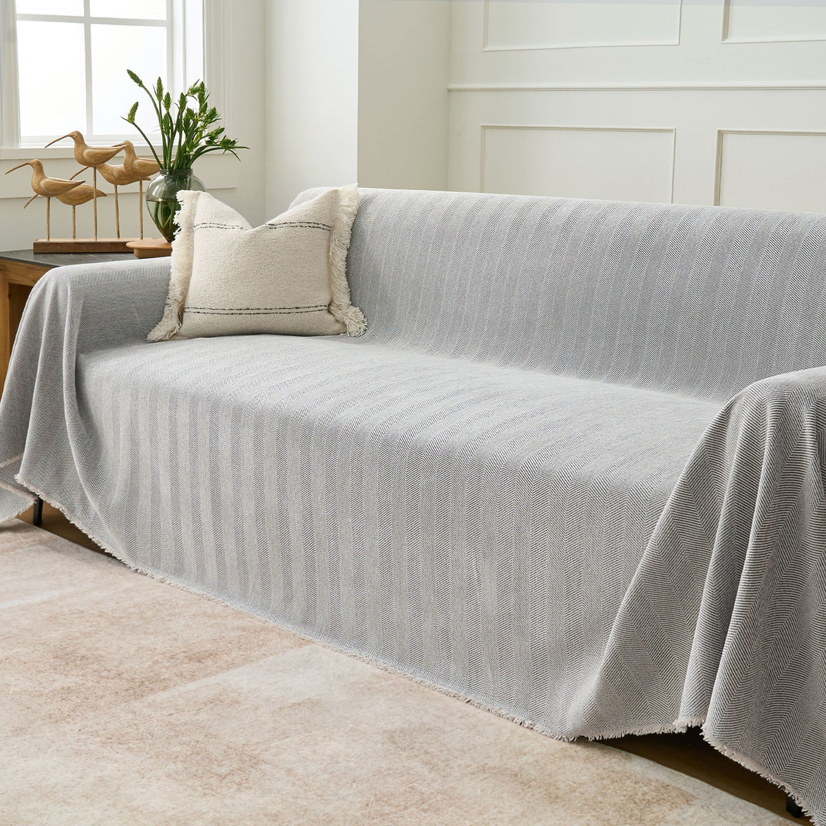 Fischgrätstruktur Sofabezug Haustierfreundlich Wasserabweisender Möbelschutz Textilgewebe Sofa Cover | Sansoti