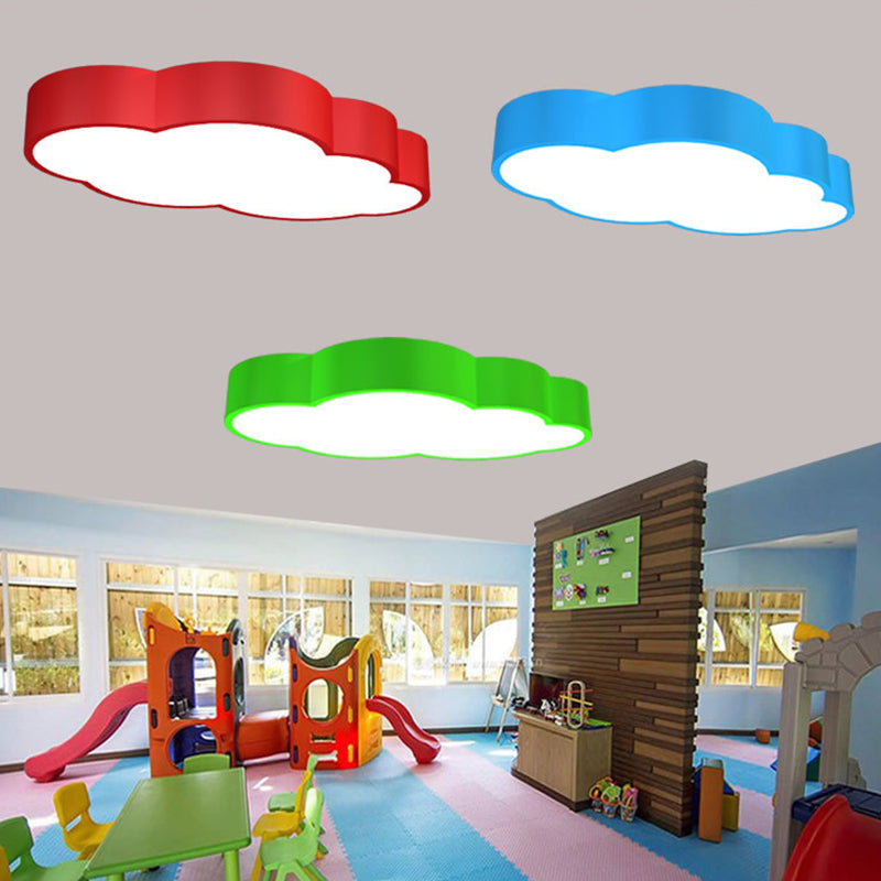 Wolkvormige Plafondlamp voor Kinderkamer Acryl 46cm/52cm LED Cartoon Design in Rood/Geel/Blauw | Sansoti