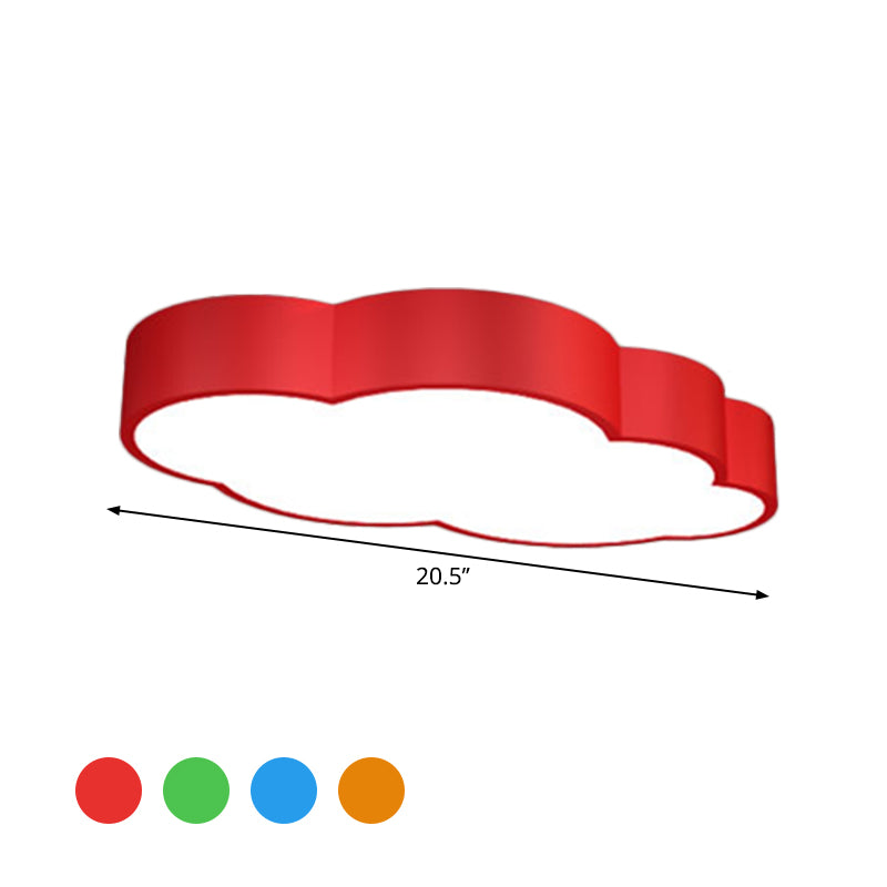 Wolkvormige Plafondlamp voor Kinderkamer Acryl 46cm/52cm LED Cartoon Design in Rood/Geel/Blauw | Sansoti