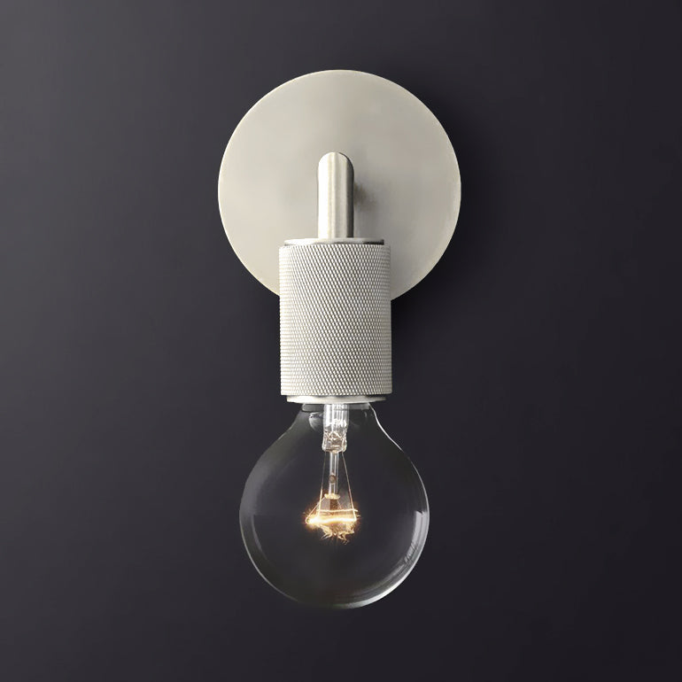 Minimalistische Wandlamp met Vierkante Arm – Metalen Sconce voor Binnen in Zwart, Messing of Chroom | 1 of 2 Lichtpunten | Bare Bulb Industrieel Design | E26/E27 Fitting | Sansoti