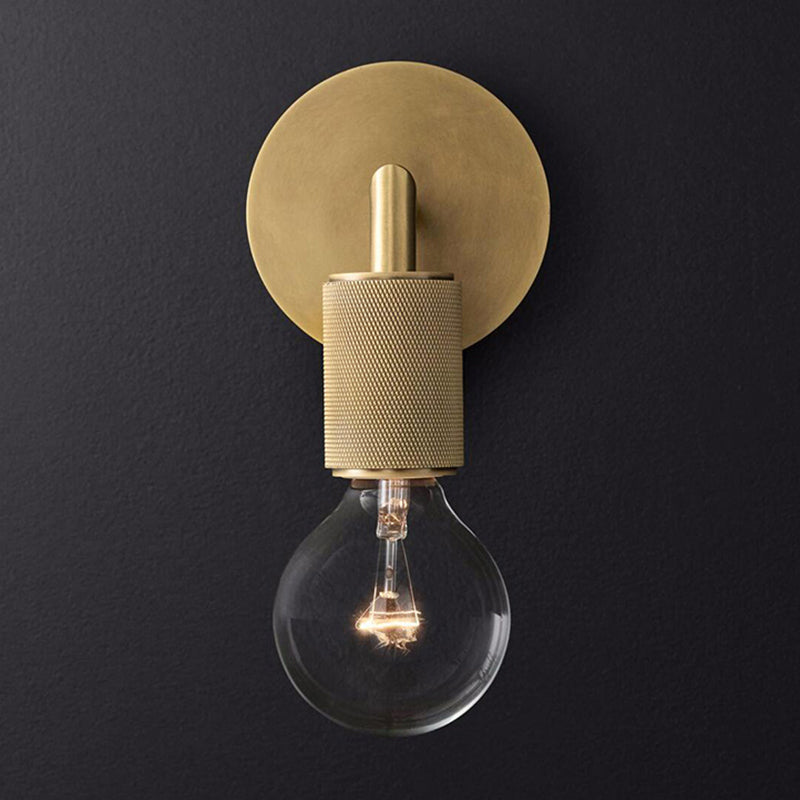 Minimalistische Wandlamp met Vierkante Arm – Metalen Sconce voor Binnen in Zwart, Messing of Chroom | 1 of 2 Lichtpunten | Bare Bulb Industrieel Design | E26/E27 Fitting | Sansoti