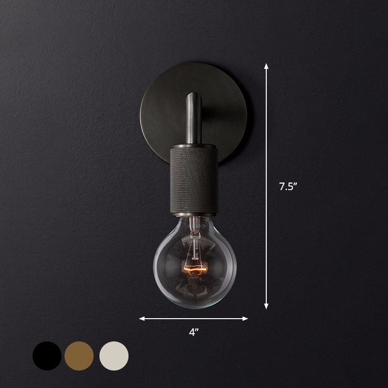 Minimalistische Wandlamp met Vierkante Arm – Metalen Sconce voor Binnen in Zwart, Messing of Chroom | 1 of 2 Lichtpunten | Bare Bulb Industrieel Design | E26/E27 Fitting | Sansoti