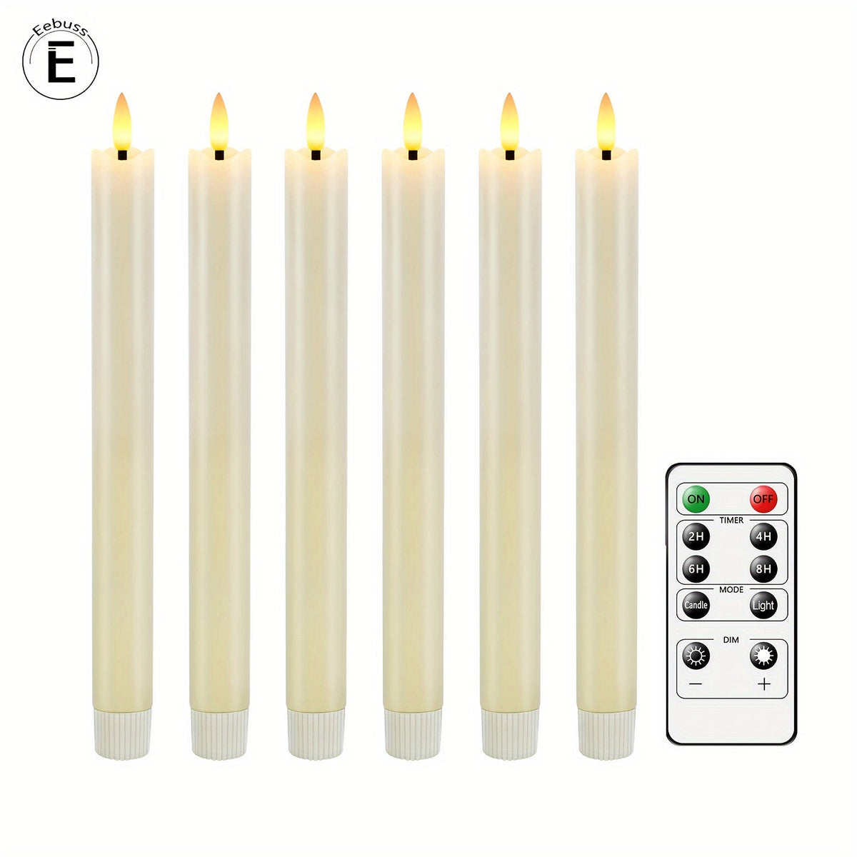 Kegelkaarsen LED Set met Afstandsbediening Ivoor Tafelverlichting Flikkerlicht Bruiloft Decoratie Sfeerlicht | Sansoti