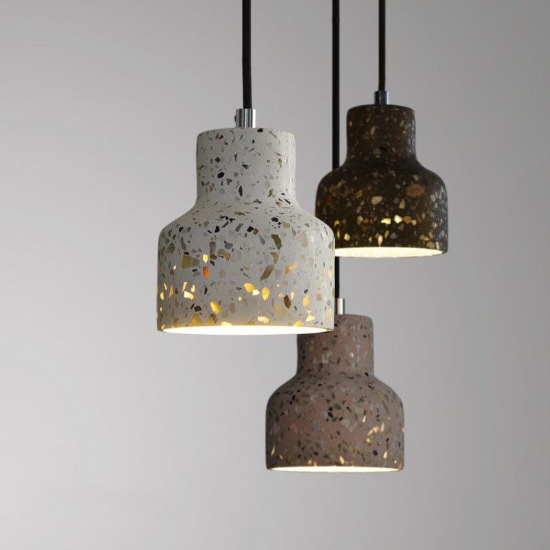 Lampa wisząca z cementu terrazzo, oświetlenie stołu jadalnego, industrialny design, lampa pendel, oprawka E26 E27, styl nordycki | Sansoti