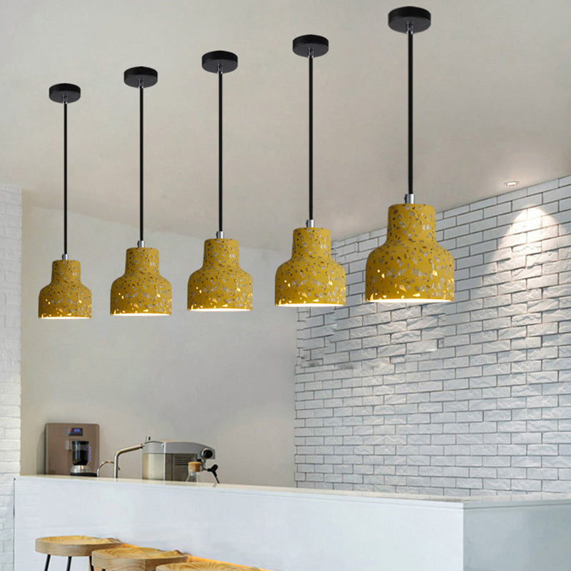 Lampa wisząca z cementu terrazzo, oświetlenie stołu jadalnego, industrialny design, lampa pendel, oprawka E26 E27, styl nordycki | Sansoti