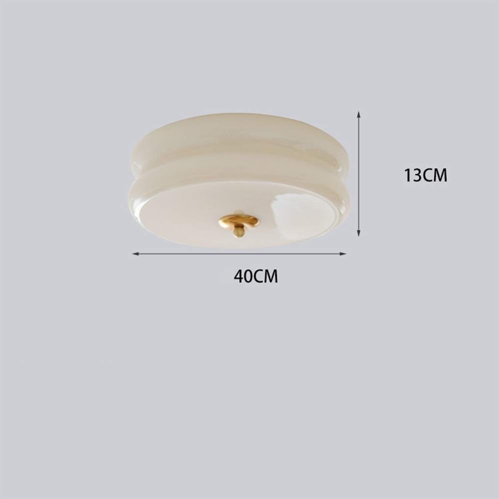 LED plafondlamp glas metaal crème 13 cm slaapkamer woonkamer art deco plafondverlichting rond warm licht neutraal licht wit licht | Sansoti