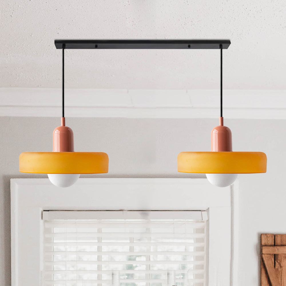 Luccon Doppelte Hängeleuchte Glas G9 35 cm Modern Esstisch Wohnzimmer Design Beleuchtung | Restfield