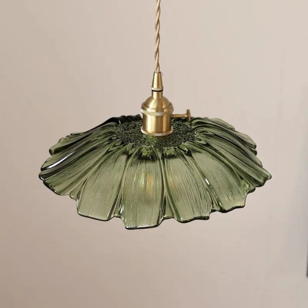 Cullivan Flower Hanglamp Glas Metaal Rood E27 Eettafel Verlichting Vintage Bloem Lamp Hal Sfeerverlichting | Sansoti