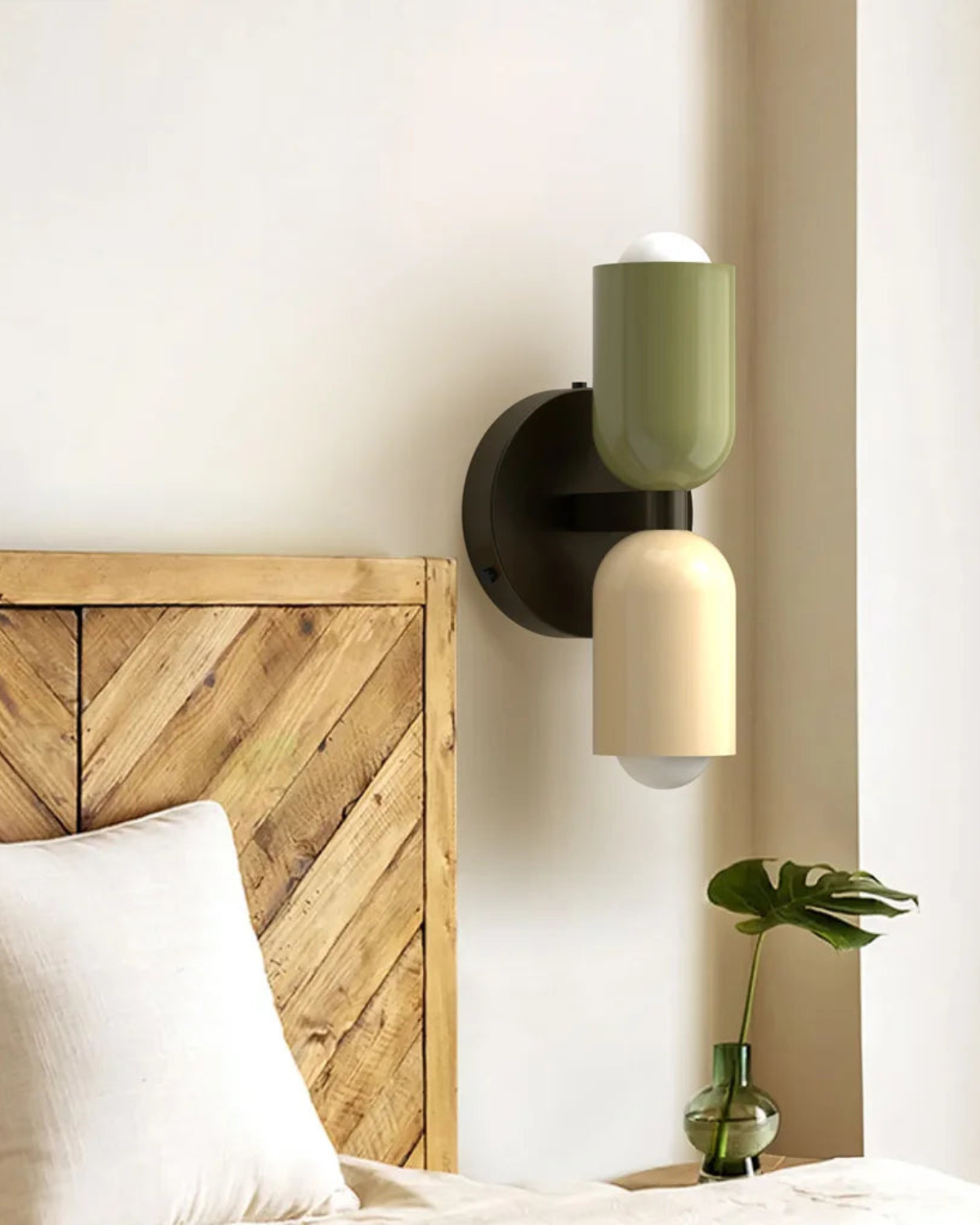 Wandlamp Dubbele Ronde Kap Zwart Frame Warm Sfeerlicht Slaapkamer Woonkamer Gang Minimalistische Wandverlichting Modern Japandi Scandinavisch Interieur | Sansoti