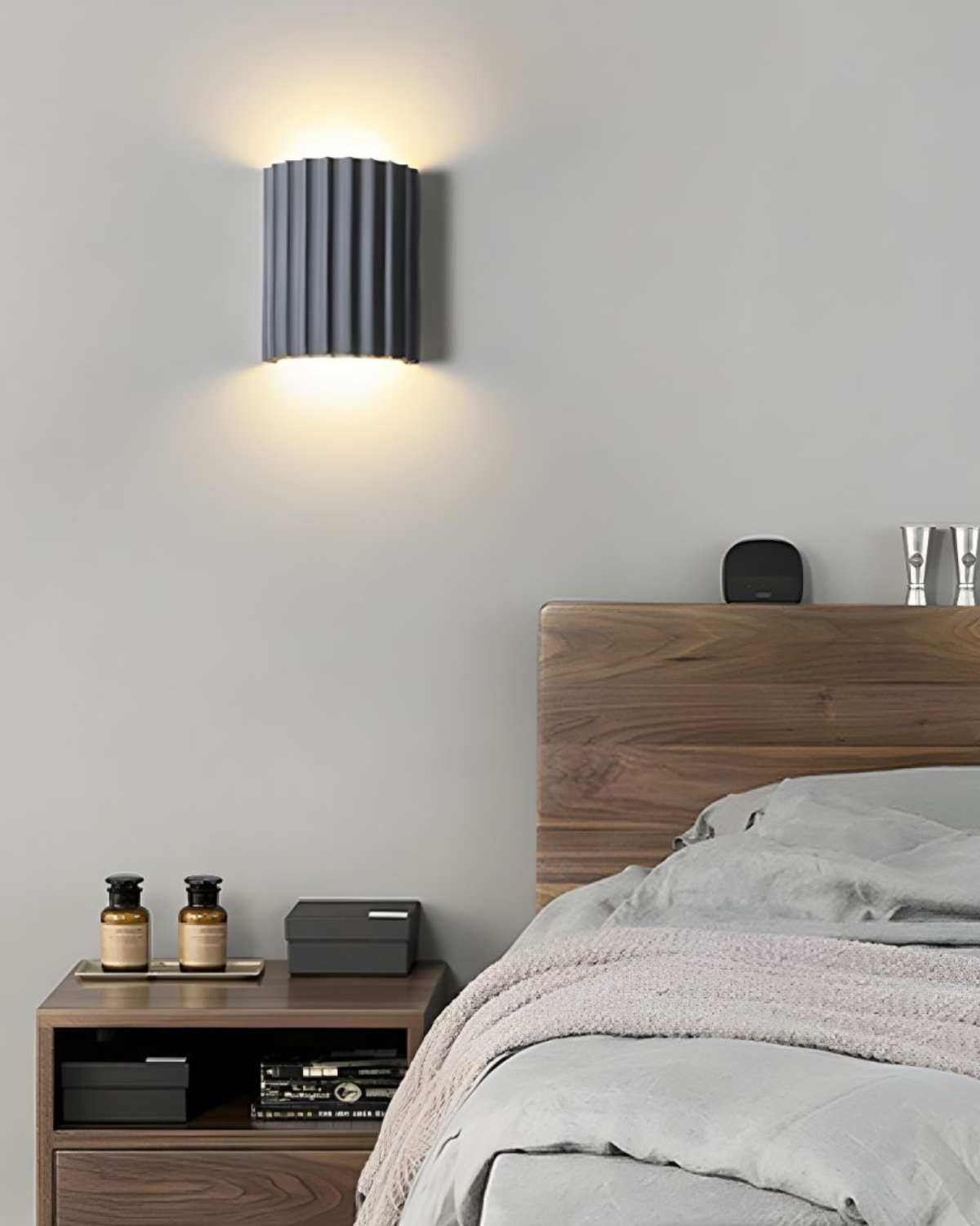 Wandlamp Ribbelstructuur Groen Met Tweezijdige Lichtbundel Voor Sfeervolle Ruimtes | Sansoti