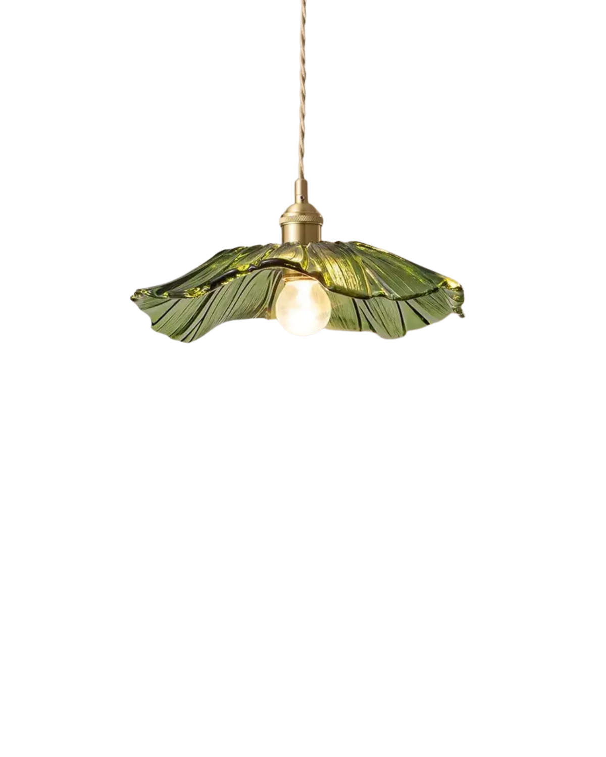 Skulpturale gläserne Pendelleuchte mit Messingfassung und warmem Licht – künstlerische Designer-Deckenleuchte für Esszimmer und Wohnzimmer | Restfield