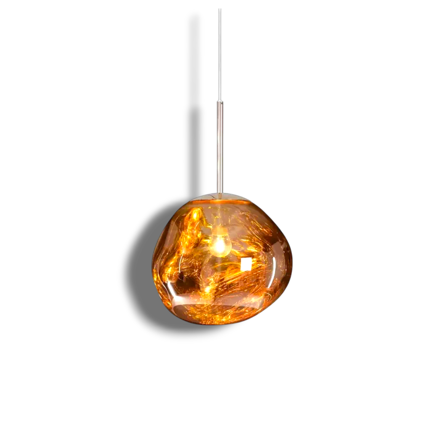 Glas-Hängeleuchte mit Schmelzeffekt, Gold, Silber, Grau, Rot, Wohnzimmer, Esszimmer, LED, skandinavisches Design, Stimmungslicht | Sansoti