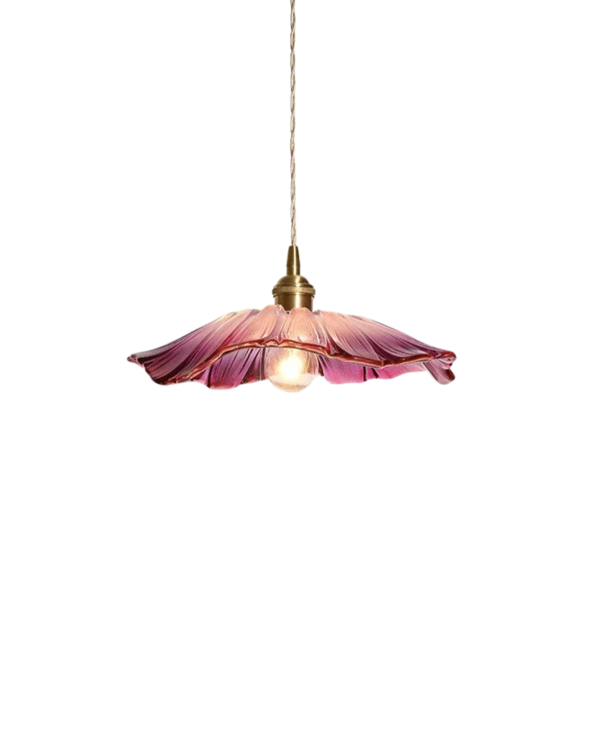 Skulpturale gläserne Pendelleuchte mit Messingfassung und warmem Licht – künstlerische Designer-Deckenleuchte für Esszimmer und Wohnzimmer | Restfield