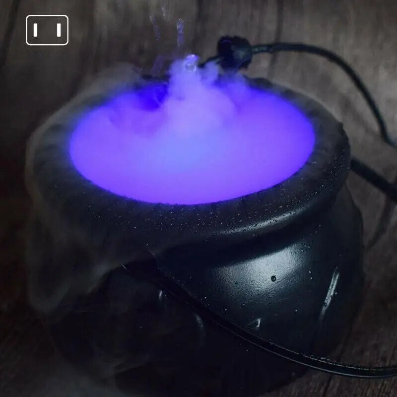 Witch's Cauldron Fog Machine with LED Lighting and Fountain Function for Halloween Party Decorations, Spooky Atmosphere | Sansoti