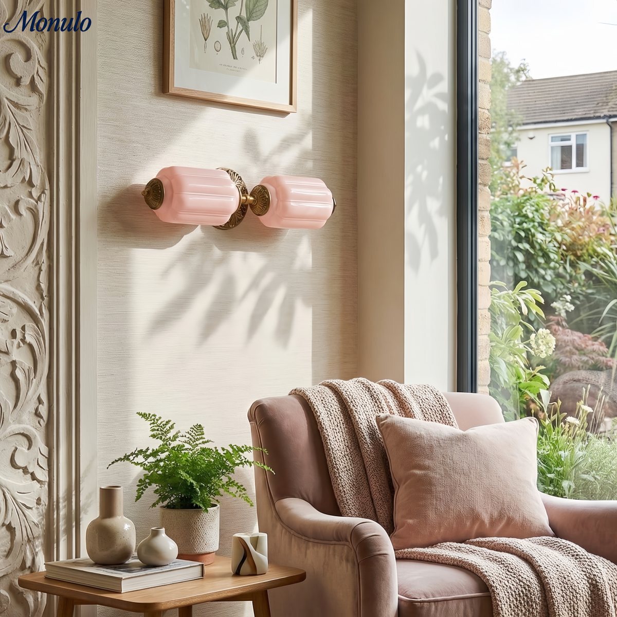 Vintage Glazen Wandlamp Horizontaal Model Eloise Lichtbron voor Woonkamer en Gang | Sansoti