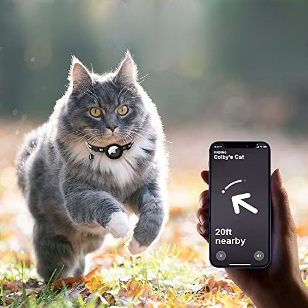 Veiligheidskat Halsband met Reflecterende Strepen en Snelsluiting | GPS Tracker Houder | Sansoti