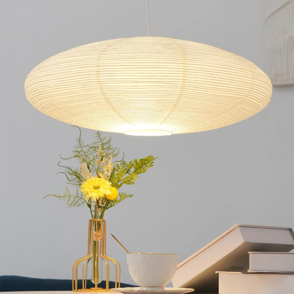 Plafondlamp Mulberry Papier Japandi Design Ø50 Ø60 LED Dimbaar Wit Geometrisch | Sansoti