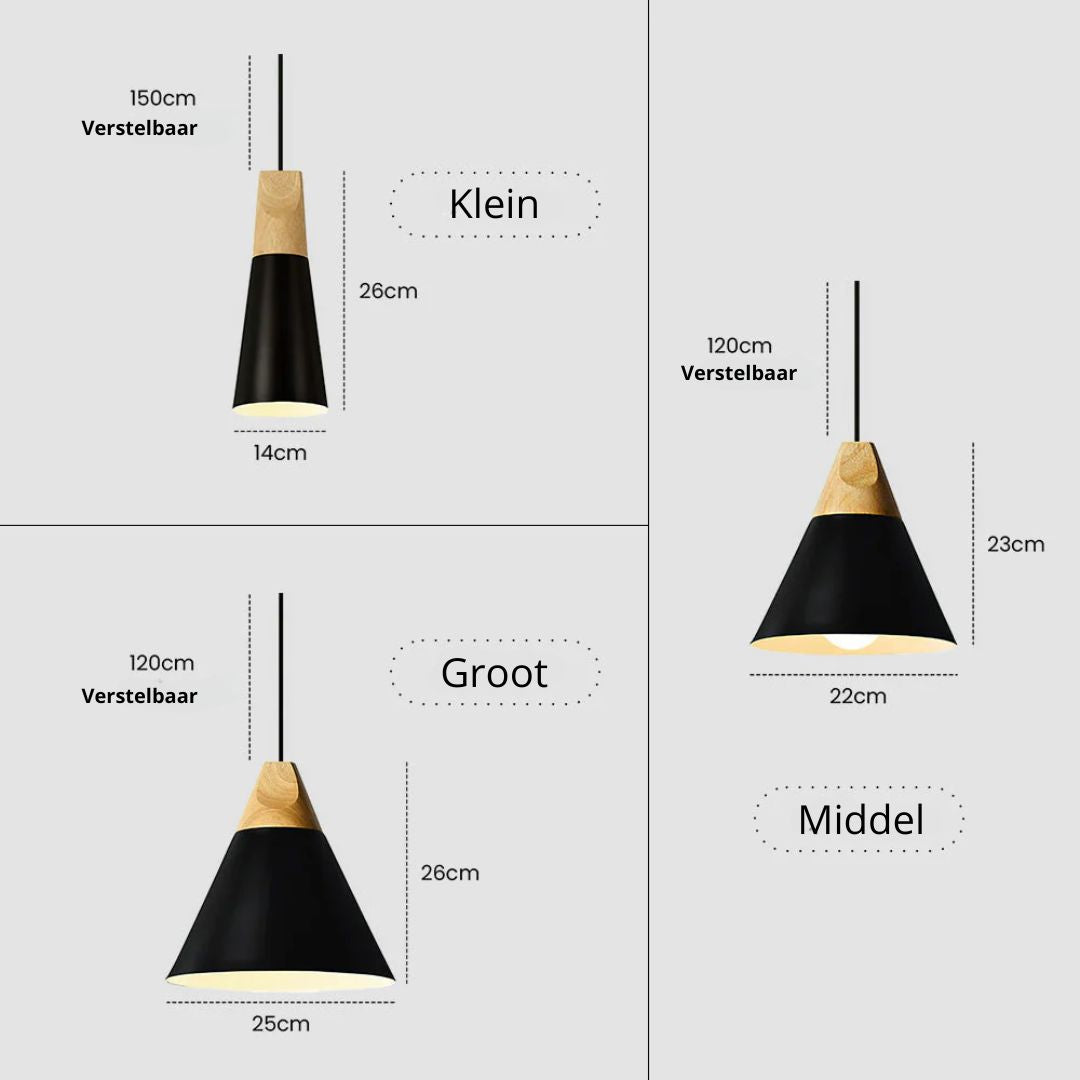Suspension bois aluminium E27 colorée salle à manger salon cuisine lampe design moderne | Restfield