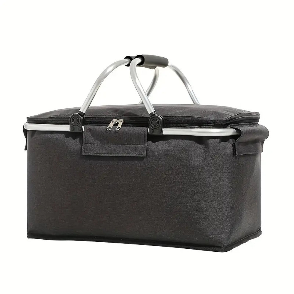 Zusammenfaltbarer Kühlkorb 18 l mit isoliertem Aluminiumrahmen für Picknick, Camping, Strand und Einkäufe, tragbar und leicht | Sansoti