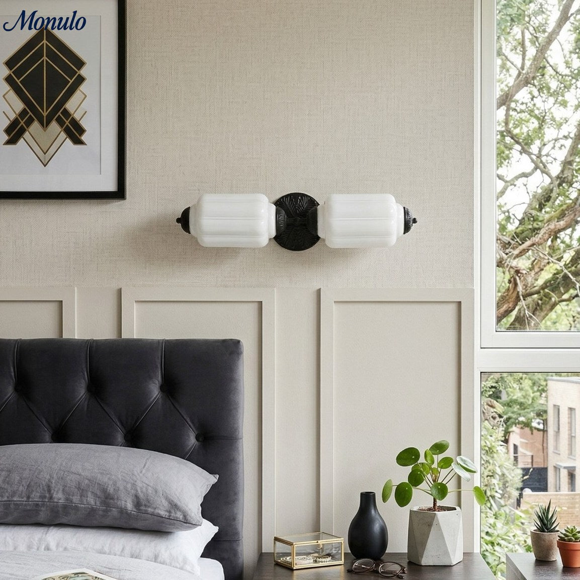 Vintage Glazen Wandlamp Horizontaal Model Eloise Lichtbron voor Woonkamer en Gang | Sansoti