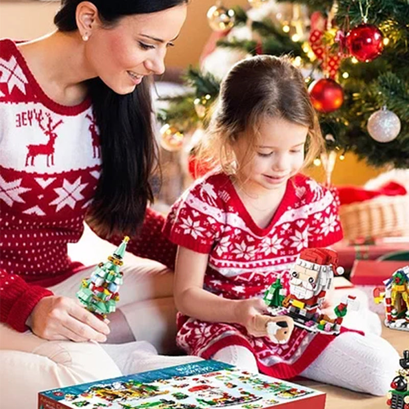 Calendrier de l’Avent en briques de construction, 24 jours, modèles de Noël, jouet créatif et éducatif en ABS pour enfants, complet | Sansoti
