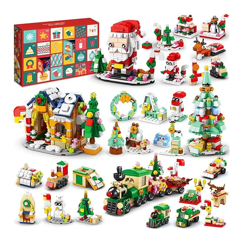 Calendrier de l’Avent en briques de construction, 24 jours, modèles de Noël, jouet créatif et éducatif en ABS pour enfants, complet | Sansoti