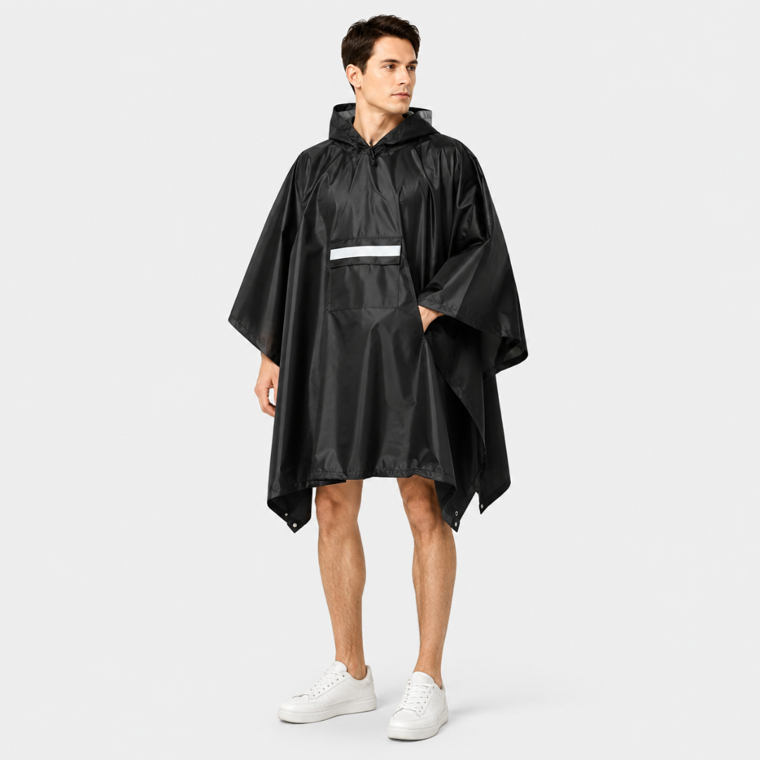 Regenponcho voor Volwassenen met Opbergtas Verstelbare Capuchon Waterafstotend Outdoor Wandelen Festival Camping | Sansoti