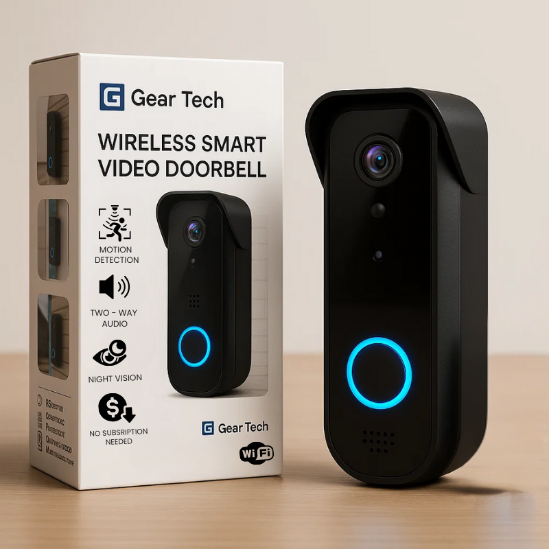 Draadloze Smart Video Deurbel Camera | HD-Beeldkwaliteit Dag & Nacht | WiFi Tweerichtings Intercom | Bewegingsdetectie | Geen Abonnement Vereist | Weerbestendig | Oplaadbare Batterij 90 Dagen | Sansoti