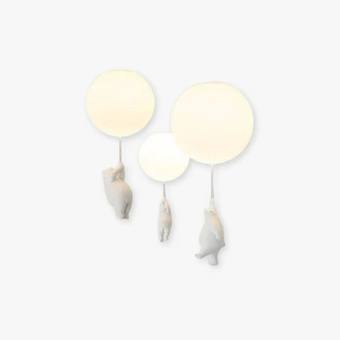 Kinderkamer hanglamp met beer en ballon, speelse plafondlamp met warm led licht voor slaapkamer en woonkamer | Sansoti
